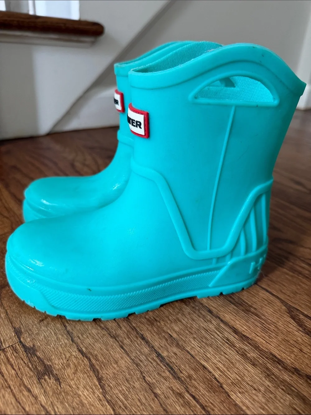 Hunter Kids Teal Pull-On Waterproof Rain Boots